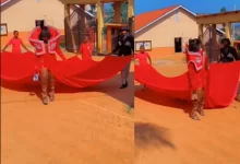 “No One To Blame but Somgaga” Young Babe’s Dramatic Matric Dance Gown Leaves Mzansi in Stitches