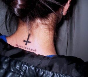 Upside-Down Cross Tattoo