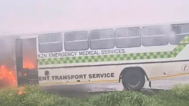 KwaZulu-Natal Health Bus Transporting Patients Catches Fire (VIDEO)