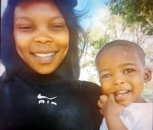 Keneiwe Shalaba with two-year-old Kutlwano